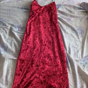 Red velvet tight fit dress